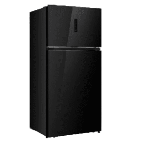 CAMPOMATIC Top Mount Total No Frost Fridge Black Glass
