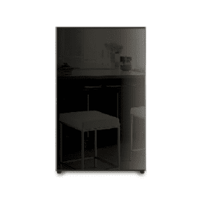 CAMPOMATIC Single Door Defrost Fridge Black Glass