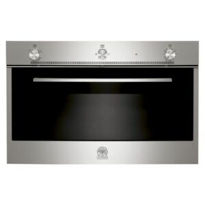 La Germania 90cm Gas Oven/Gas Grill Black Glass with Stainless Steel Frame
